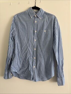 Todd Snyder Blue & White Striped Button-Down Shirt